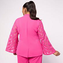 "As Is" Vivica A. Fox Collection Blazer with Lace Sleeves