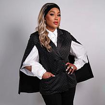 "As Is" VIVICA A. FOX Collection Cape Jacket with Rhinestones