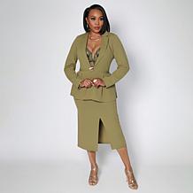 "As Is" Vivica A. Fox Collection Long-Sleeve Peplum Blazer