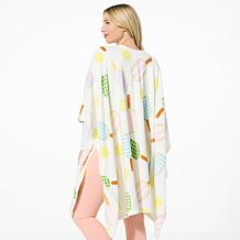 "As Is" Warm & Cozy 50" x 70" Pickleball Print Plush Angel Wrap