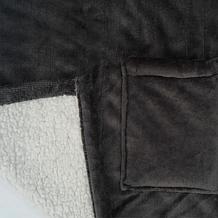 "As Is" Warm & Cozy 64" x 50" Heated Plush to Sherpa Angel Wrap