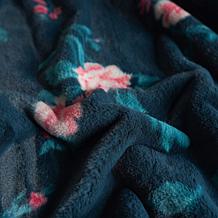 "As Is" Warm & Cozy Floral Print Luxury Faux Fur Throw