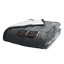 "As Is" Warm & Cozy Plush to Sherpa Heated Blanket - King