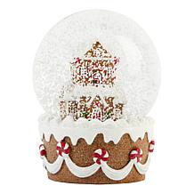 "As Is" Winter Lane LED Gingerbread House Snow Globes Set of 2