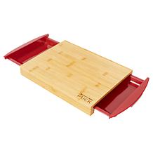 "As Is" Wolfgang Puck Bamboo Prep Board with 2 Trays