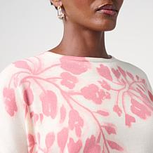 "As Is" Wynne Collection Printed Floral Sweater