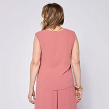 "As Is" WynneCollection Chiffon Cowl Neck Sleeveless Top