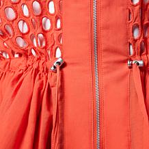 "As Is" WynneCollection Cotton Eyelet Peplum Jacket