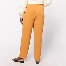 "As Is" WynneCollection Drapey Twill Elastic Waist Barrel Leg Pant