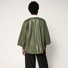 "As Is" WynneCollection Faux Leather Unstructured Jacket