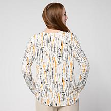 "As Is" WynneCollection Long-Sleeve Jersey Knit V-Neck Top