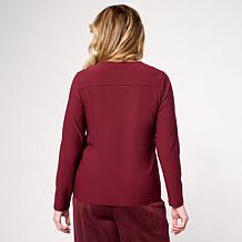 "As Is" WynneCollection Luxe Crepe Soft Suiting Top with Butterfly ...