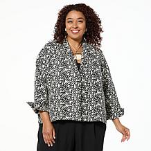 "As Is" WynneCollection Occasion Floral Jacquard Summer Jacket