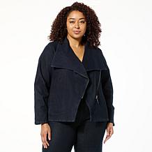 "As Is" WynneCollection Refined Denim Moto Jacket