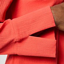 "As Is" WynneCollection Textured Crinkle Button-Down Shirt