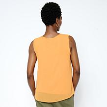 "As Is" WynneLayers Chiffon and Rayon-Spandex Knit 2-pack Tank Set
