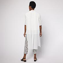 "As Is" WynneLayers Chiffon Cap-Sleeve Collared Duster