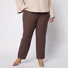 "As Is" WynneLayers Essential Knit Crepe Slim Ankle Pant with Slit