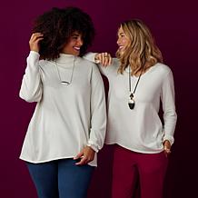 "As Is" WynneLayers Kiss of Cashmere Butterfly Turtleneck Sweater