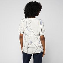 "As Is" WynneLayers Print or Solid Rayon Spandex V-Neck Tee Shirt