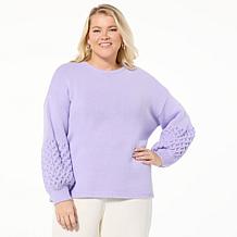 "As Is" WynneLayers Pullover Sweater with Removable Cowl Neck