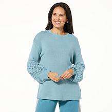 "As Is" WynneLayers Pullover Sweater with Removable Cowl Neck