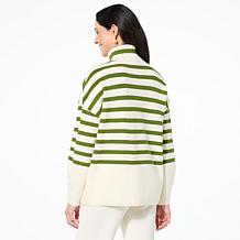 "As Is" WynneLayers SoftKNIT Striped Turtleneck Sweater
