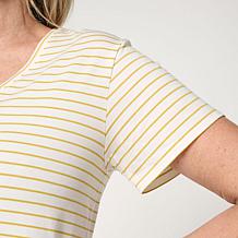 "As Is" WynneLayers Stripes & Solids 2-pack Tee and Tank Set
