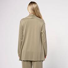 "As Is" WynneLayers Sueded Jersey Open Front Draped Cardigan