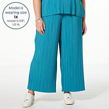 "As Is" WynneLayers Summer Plisse Knit Cropped Easy Pant