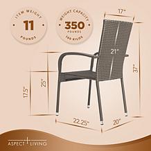 Aspect Living Morgan Outdoor Wicker Chair 2-Pack - Weathered Gray
