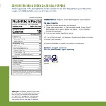 Augason Farms 1lb Dehydrated Diced Red & Green Peppers - 113 Servings
