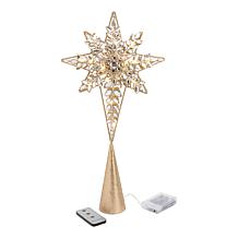 august & leo 19" LED Jeweled Bethlehem Star Tree Topper