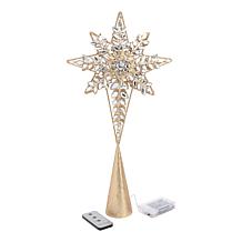 august & leo 19" LED Jeweled Bethlehem Star Tree Topper