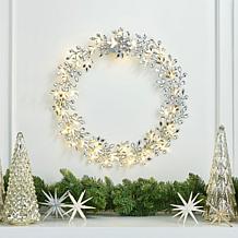 august & leo 22" LED Jeweled Wreath