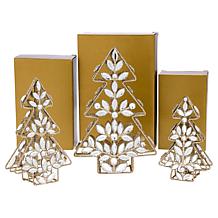 august & leo Jeweled Tree Décor 3-piece Set with Gift Boxes
