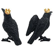 august & leo Set of 2 Jeweled Raven Statues