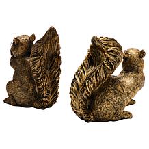 august & leo Set of 2 Jeweled Squirrel Statues