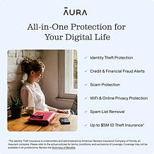 Aura Identity Theft Protection, Online Security and More for 1-year