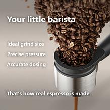 Automatic Espresso Machine, Milky White with Ash Wood Portafilter