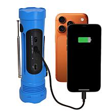 Azpen 8-in-1 Solar Flashlight, AM/FM Weather Radio & Power Bank
