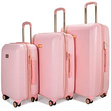 Badgley Mischka Snakeskin 3-Piece Expandable Luggage Set