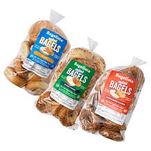Bagelista 36-ct 2 oz. NY-Style Everything, Plain & Cinnamon Bagels AS