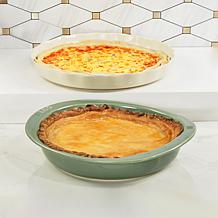 Balance 11" 1.59qt Rippled Stone Pie Dish - Moonbeam