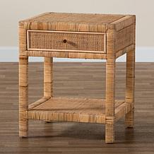 bali & pari Adelia Modern Bohemian 1-Drawer Nightstand