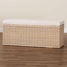 bali and pari Barid Rattan Storage Bench with Large Cushion 