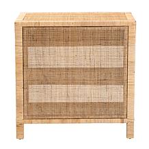 bali & pari Bella Mahogany Wood and Rattan 1-Drawer Console Table