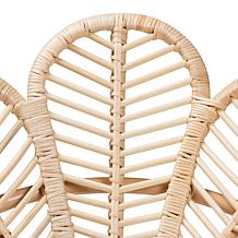 bali & pari Bianca Modern Bohemian Rattan Flower Chair