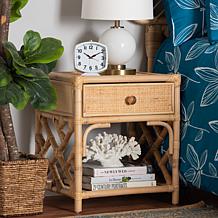 bali & pari Camara Modern Bohemian 1-Drawer Nightstand