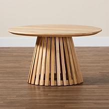 bali and pari Caribic Modern Round Acacia Wood Coffee Table